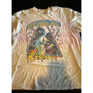 Def Leppard Hysteria Tie Dye‎ Graphic T Shirt Mens 2XL Band Tee